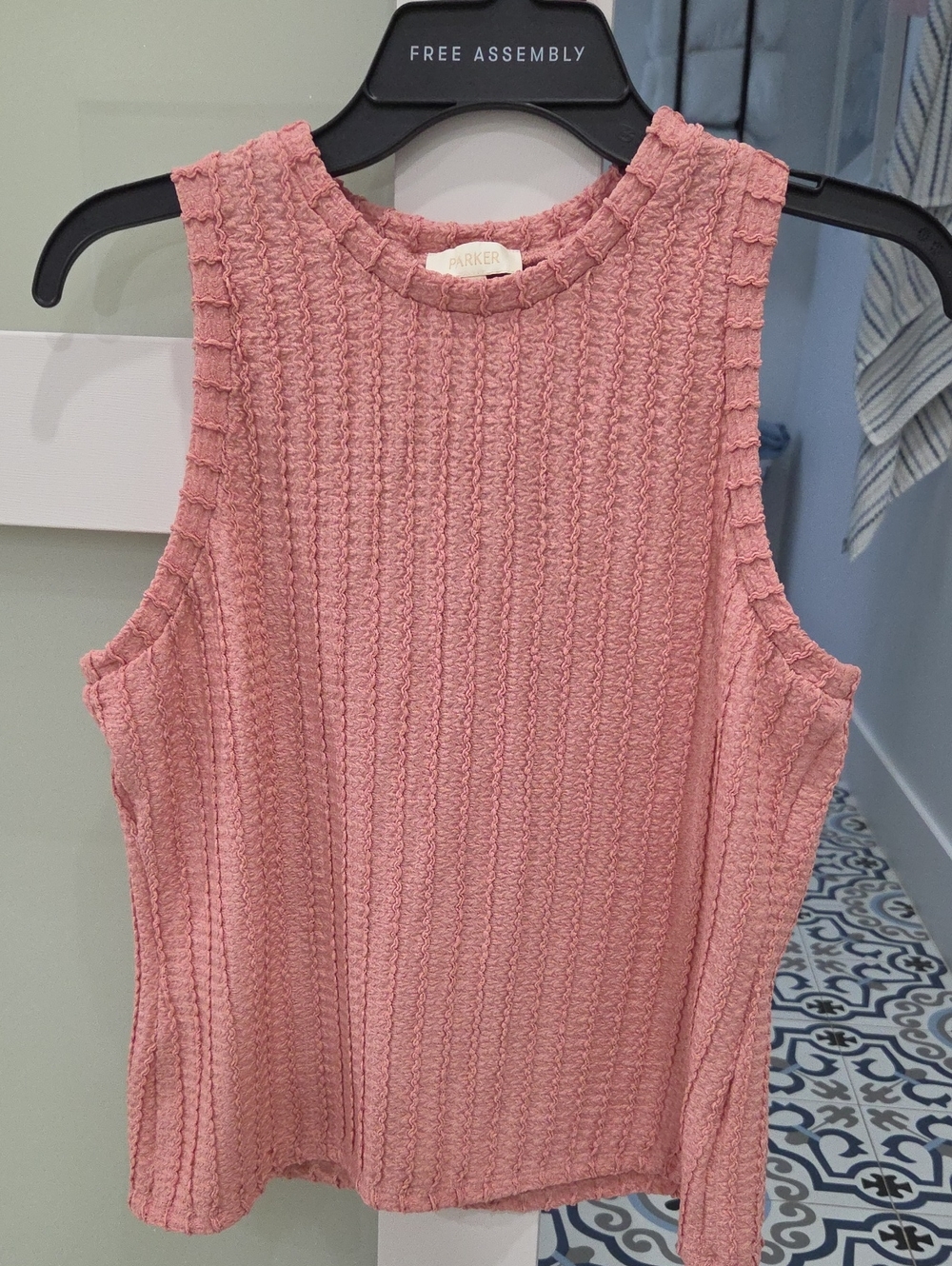 Parker Ribbed Knit Sleeveless Tank in Dusty Rose
